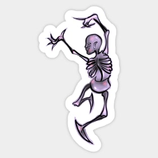 Pink Dancing Skeleton Sticker